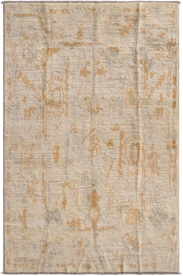 Detail image of 3' 10 x 5' 11 Hand Knotted Oushak Wool Rug