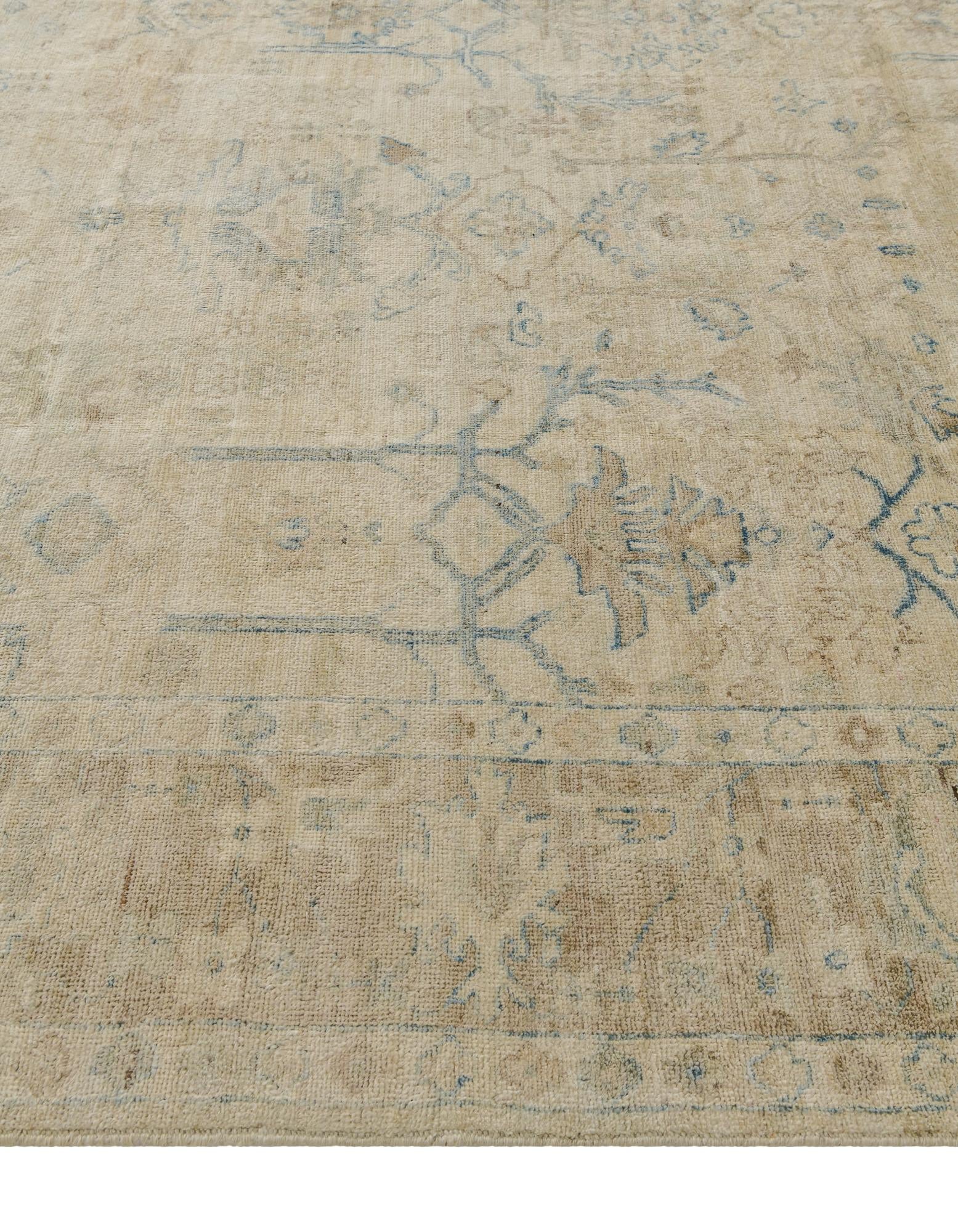 8' x 9' 9 Hand Knotted Oushak Wool Rug