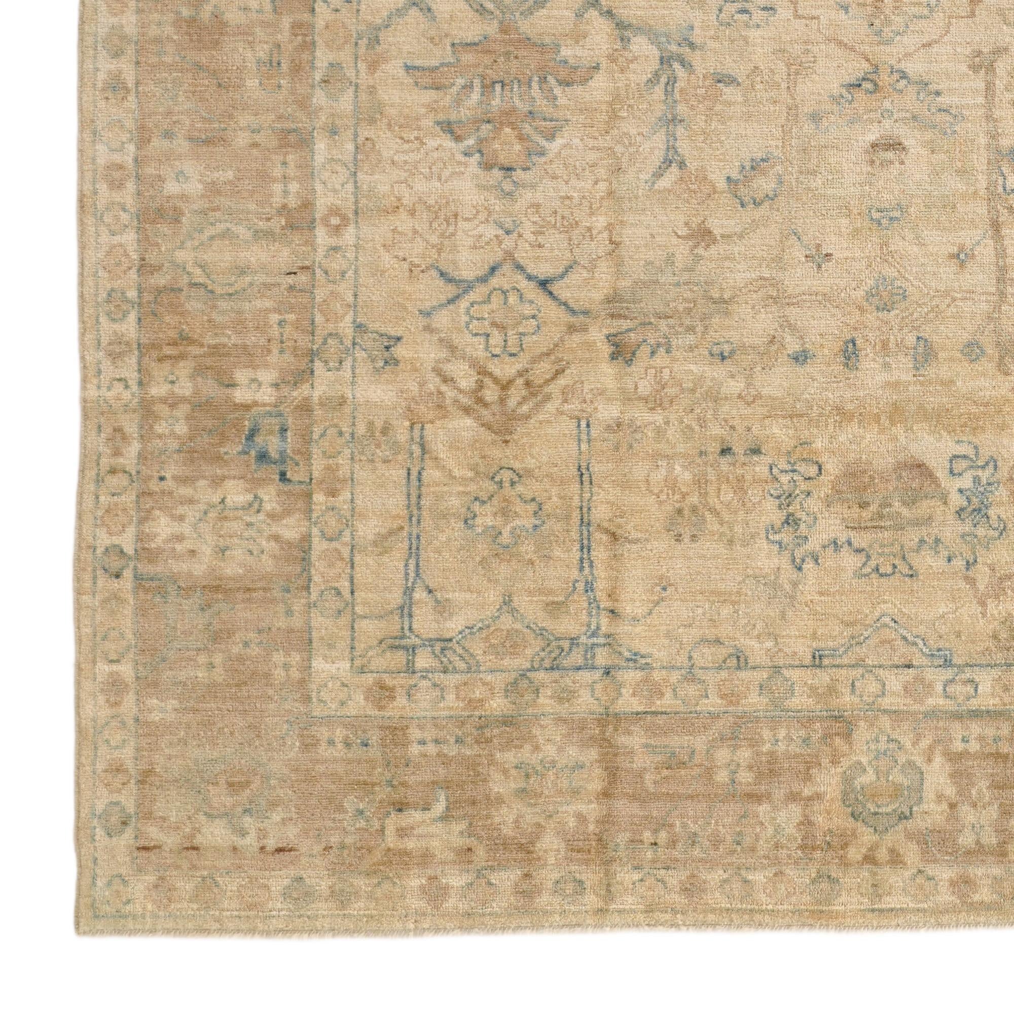8' x 9' 9 Hand Knotted Oushak Wool Rug