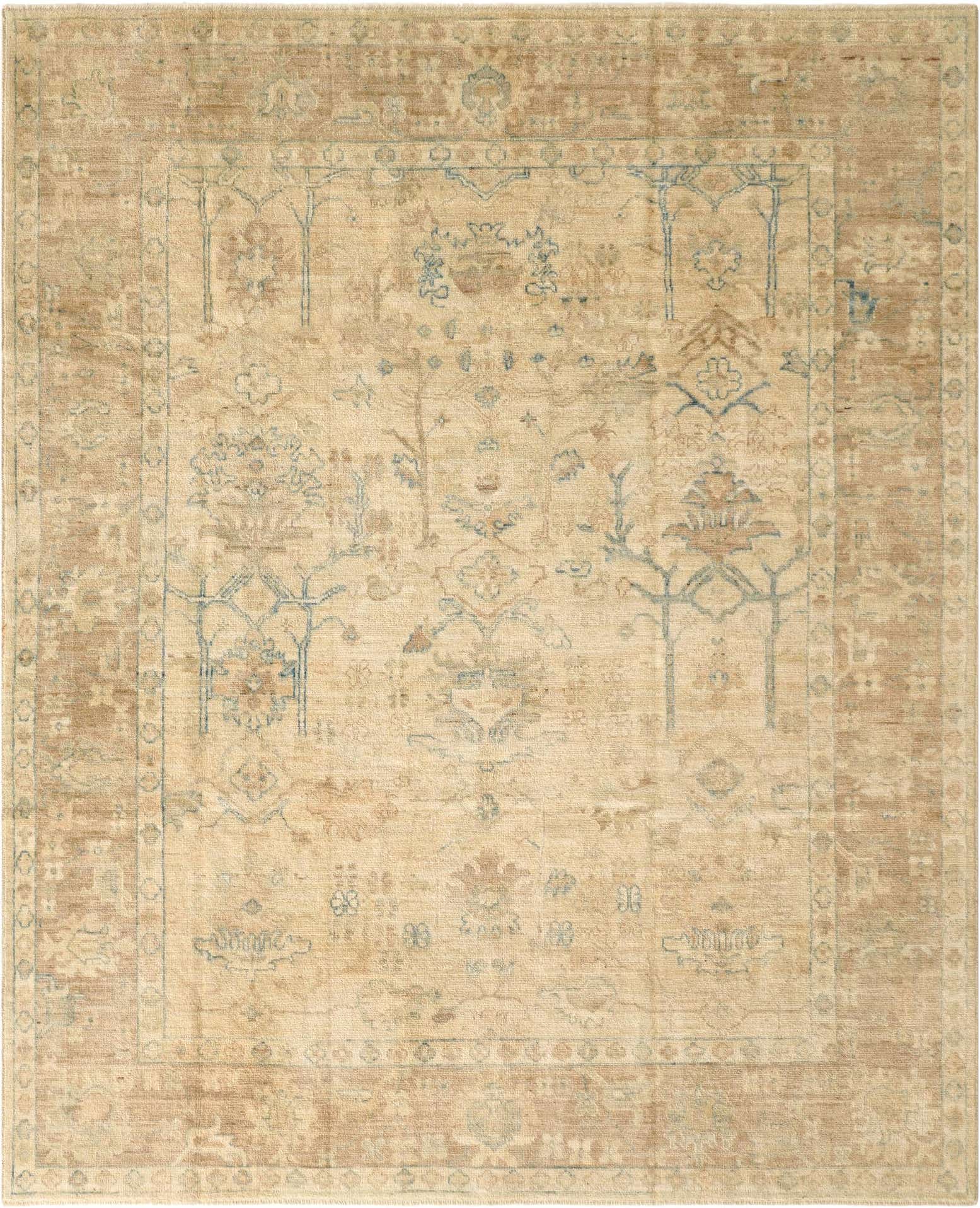 8' x 9' 9 Hand Knotted Oushak Wool Rug