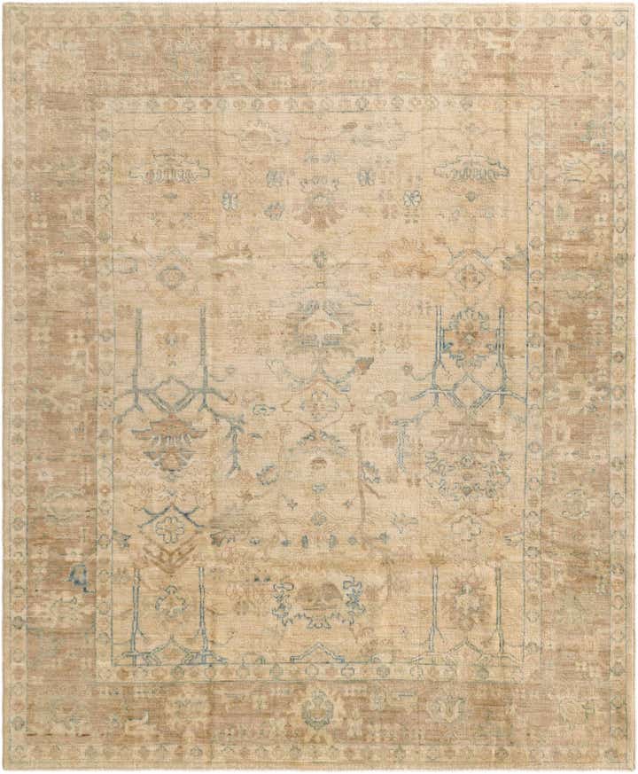 8' x 9' 9 Hand Knotted Oushak Wool Rug