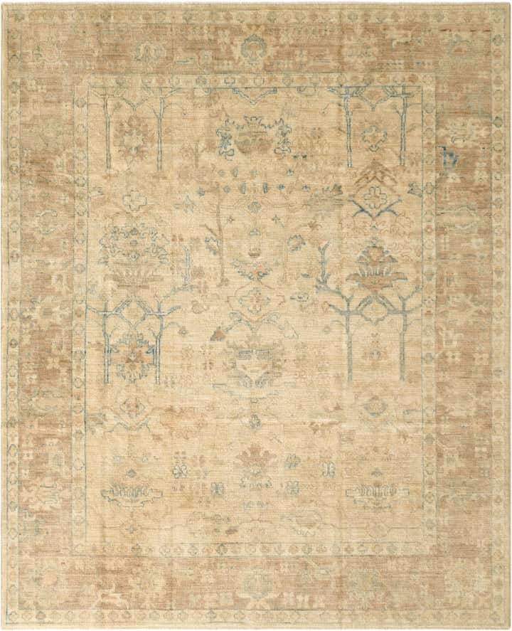 8' x 9' 9 Hand Knotted Oushak Wool Rug