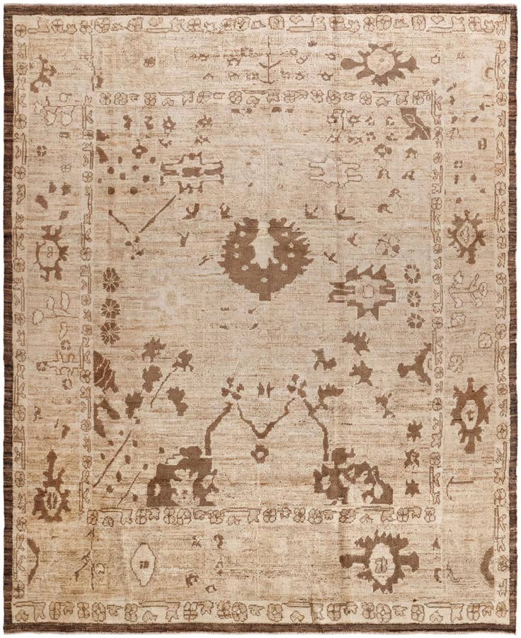Detail image of 8' 3 x 10' 2 Hand Knotted Oushak Wool Rug