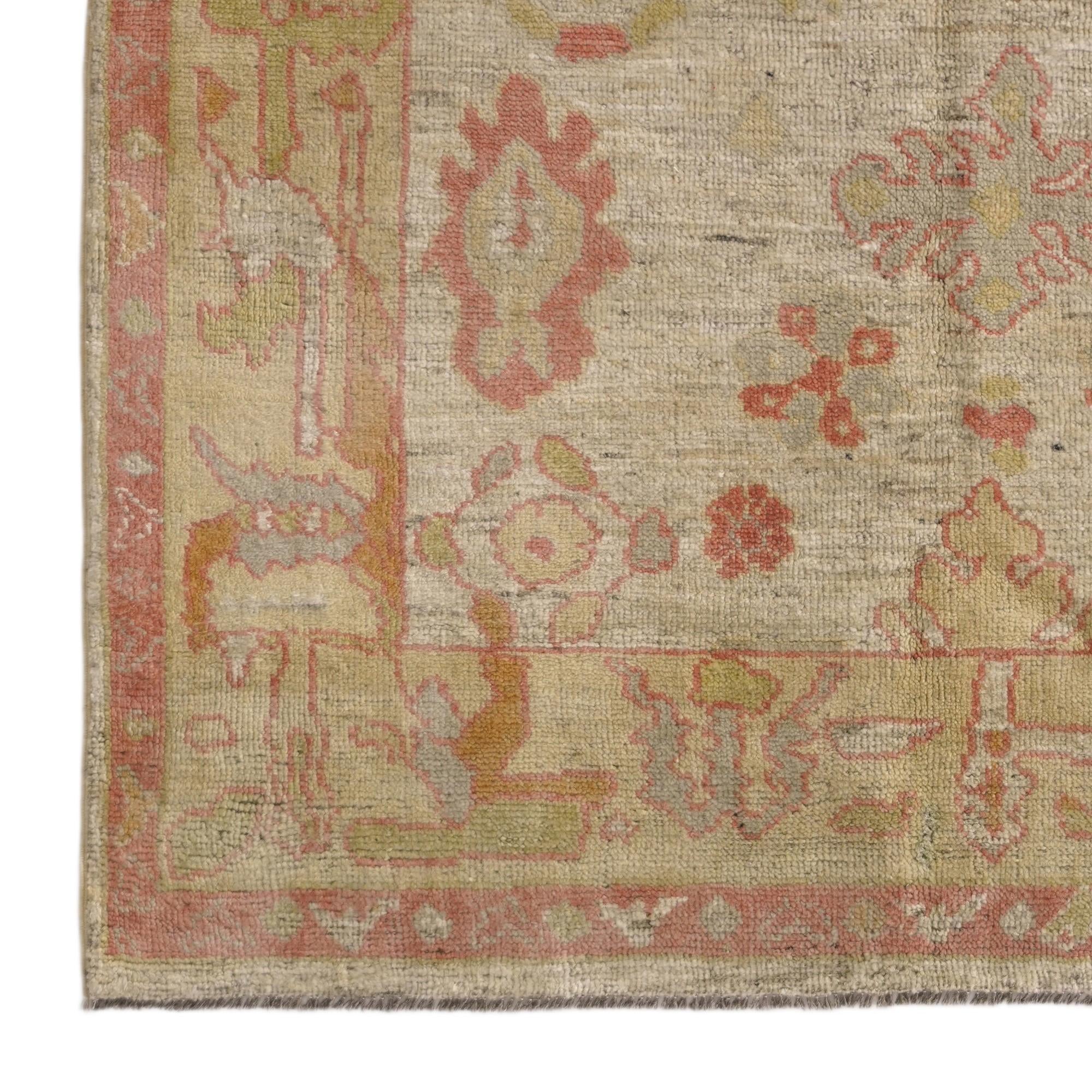 5' 1 x 6' 10 Hand Knotted Oushak Wool Rug