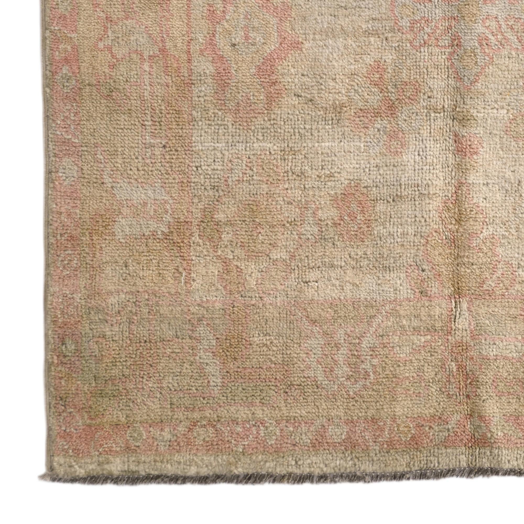 4' 1 x 6' 3 Hand Knotted Oushak Wool Rug