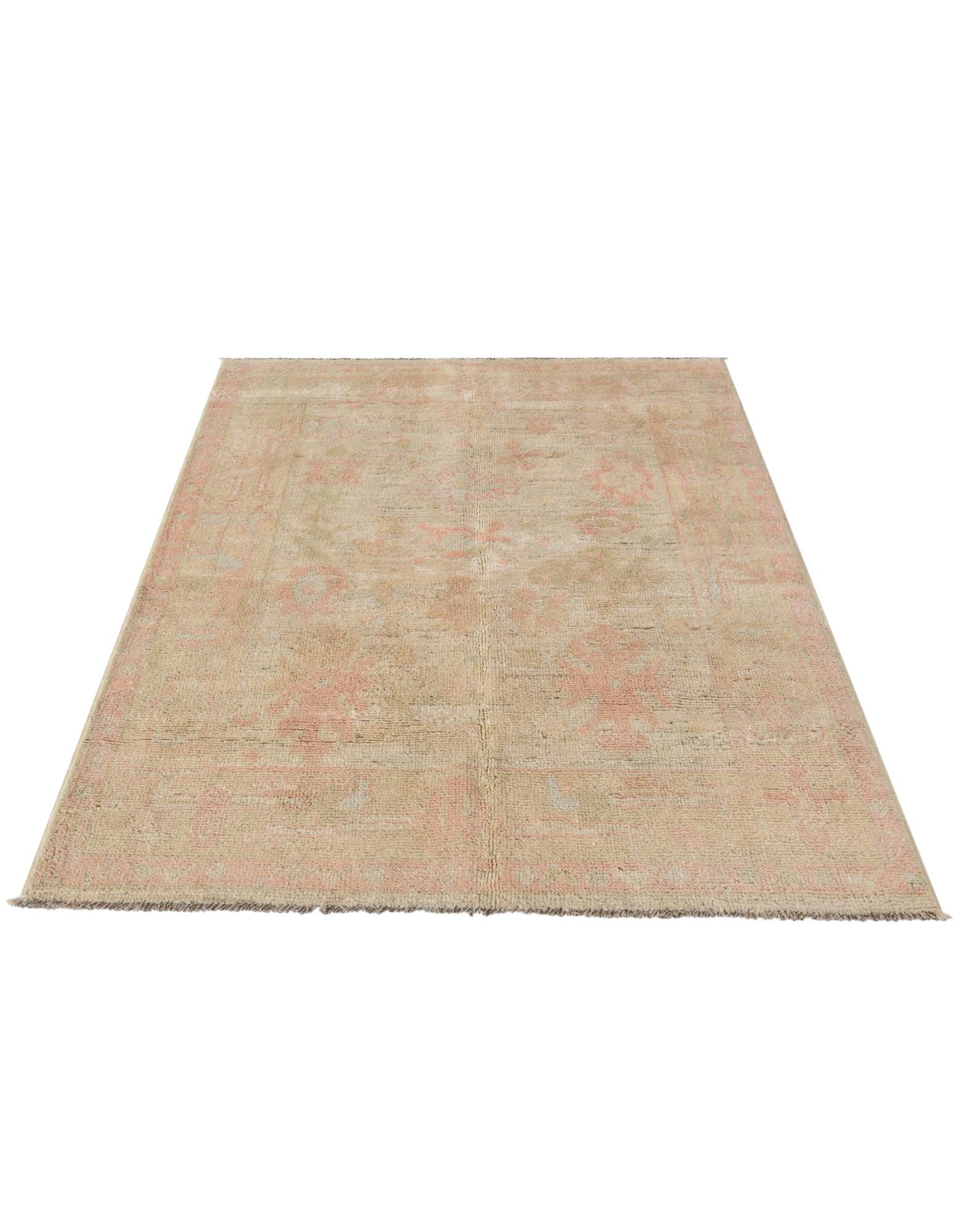 4' 1 x 6' 3 Hand Knotted Oushak Wool Rug