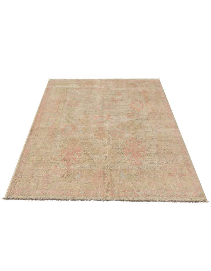 4' 1 x 6' 3 Hand Knotted Oushak Wool Rug