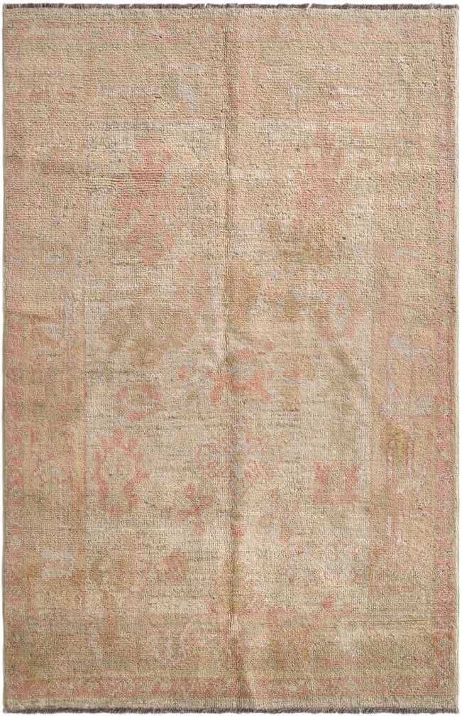 4' 1 x 6' 3 Hand Knotted Oushak Wool Rug
