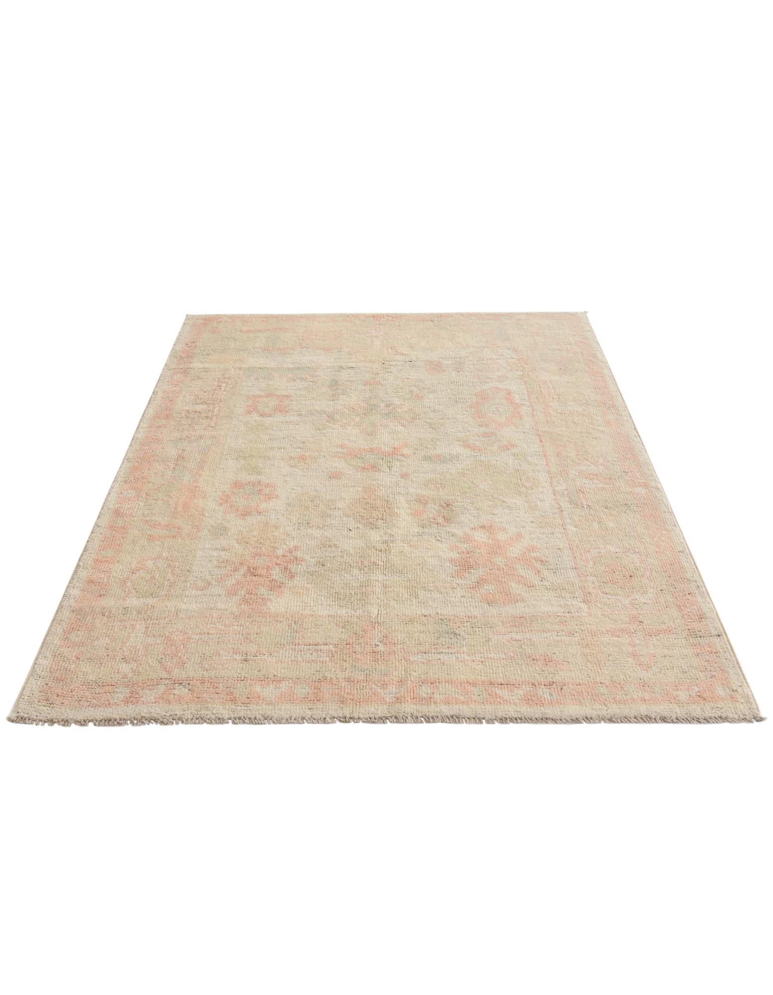 4' 3 x 6' 2 Hand Knotted Oushak Wool Rug
