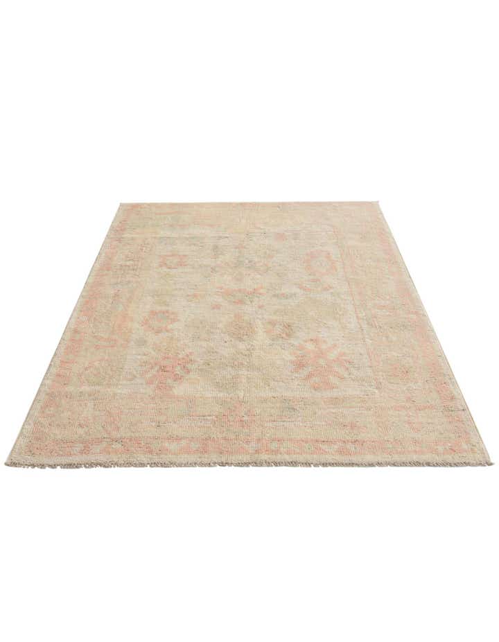 4' 3 x 6' 2 Hand Knotted Oushak Wool Rug