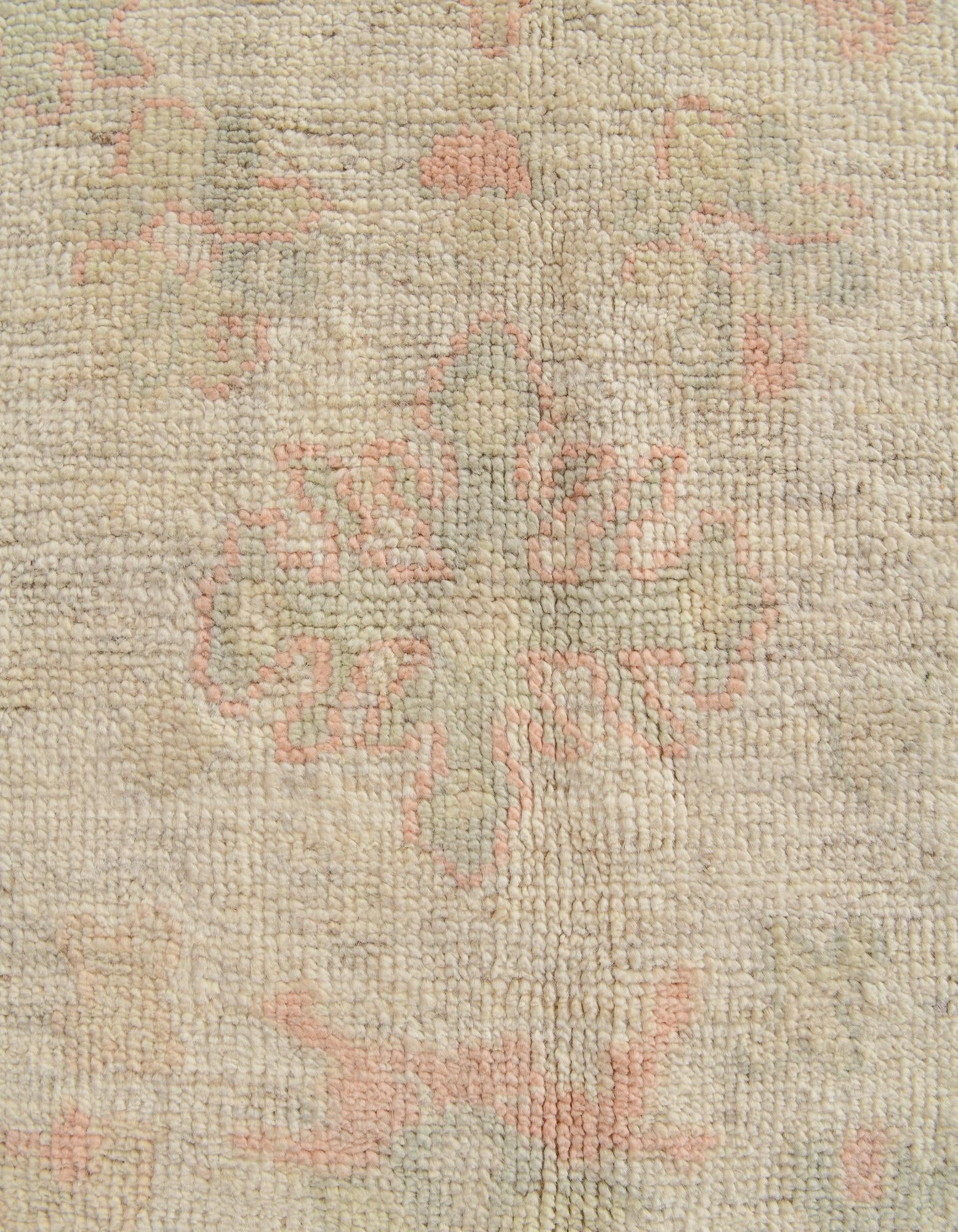 4' 3 x 6' 2 Hand Knotted Oushak Wool Rug