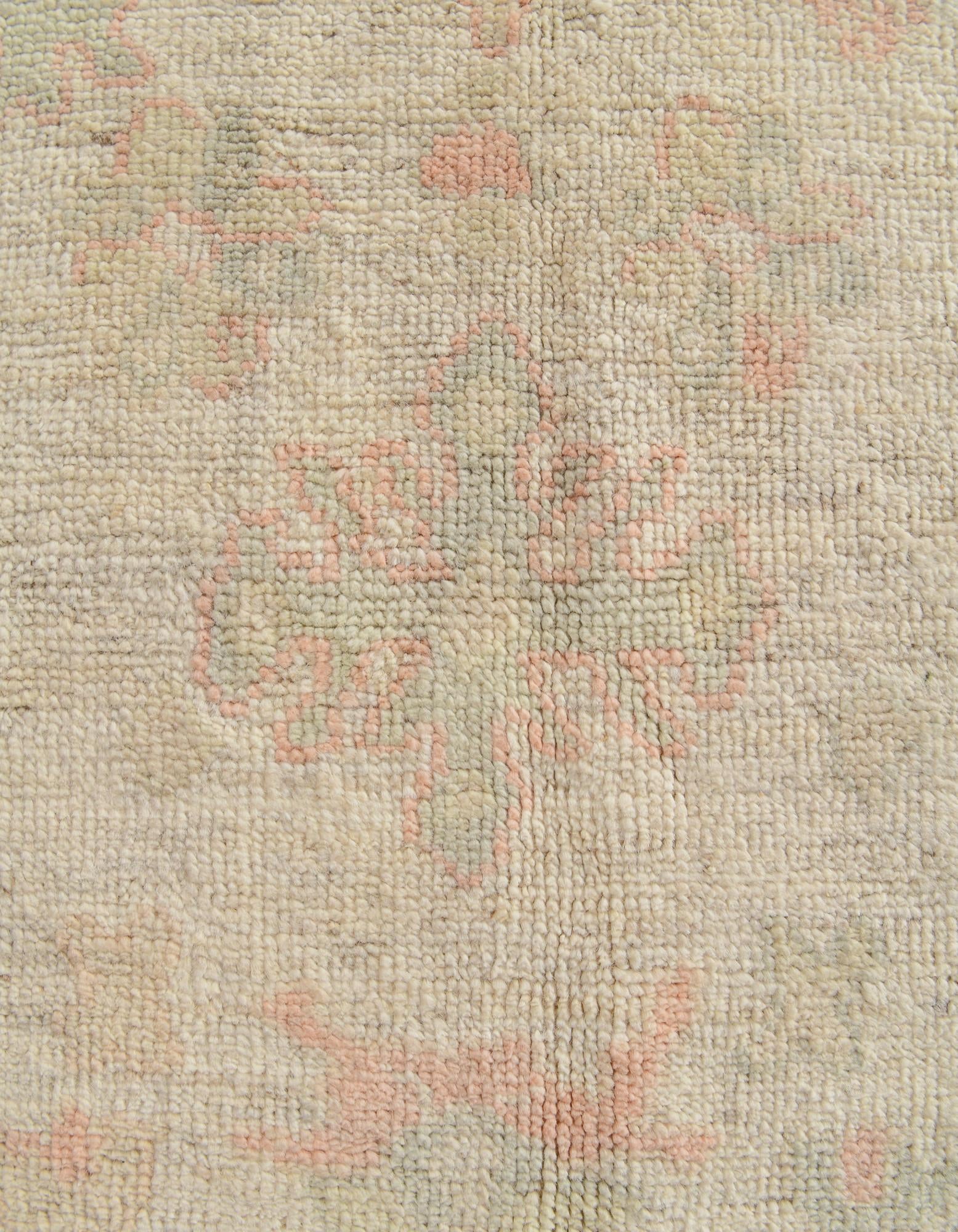 4' 3 x 6' 2 Hand Knotted Oushak Wool Rug