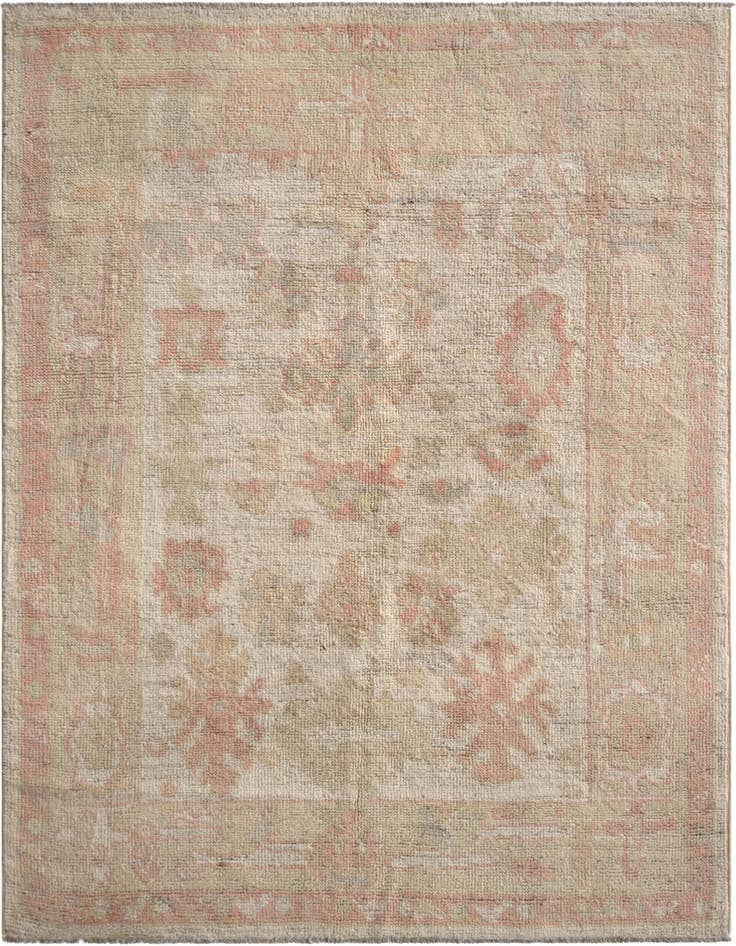 Detail image of 4' 3 x 6' 2 Hand Knotted Oushak Wool Rug