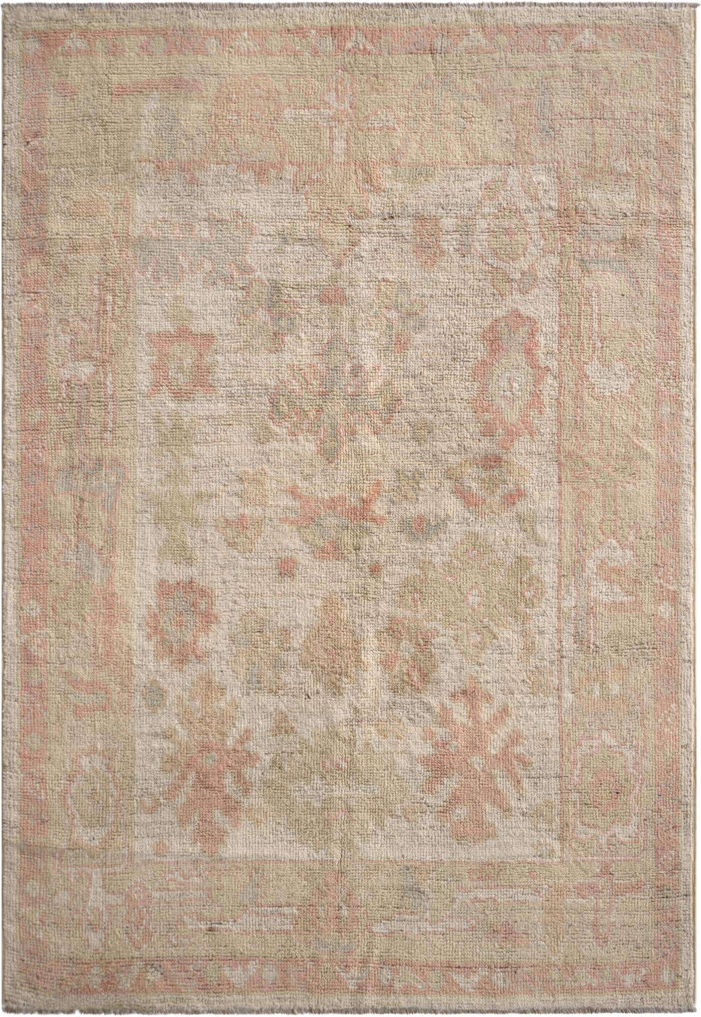 4' 3 x 6' 2 Hand Knotted Oushak Wool Rug