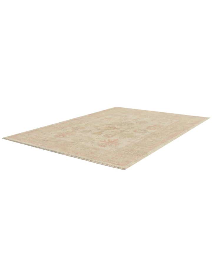 4' 2 x 6' 3 Hand Knotted Oushak Wool Rug