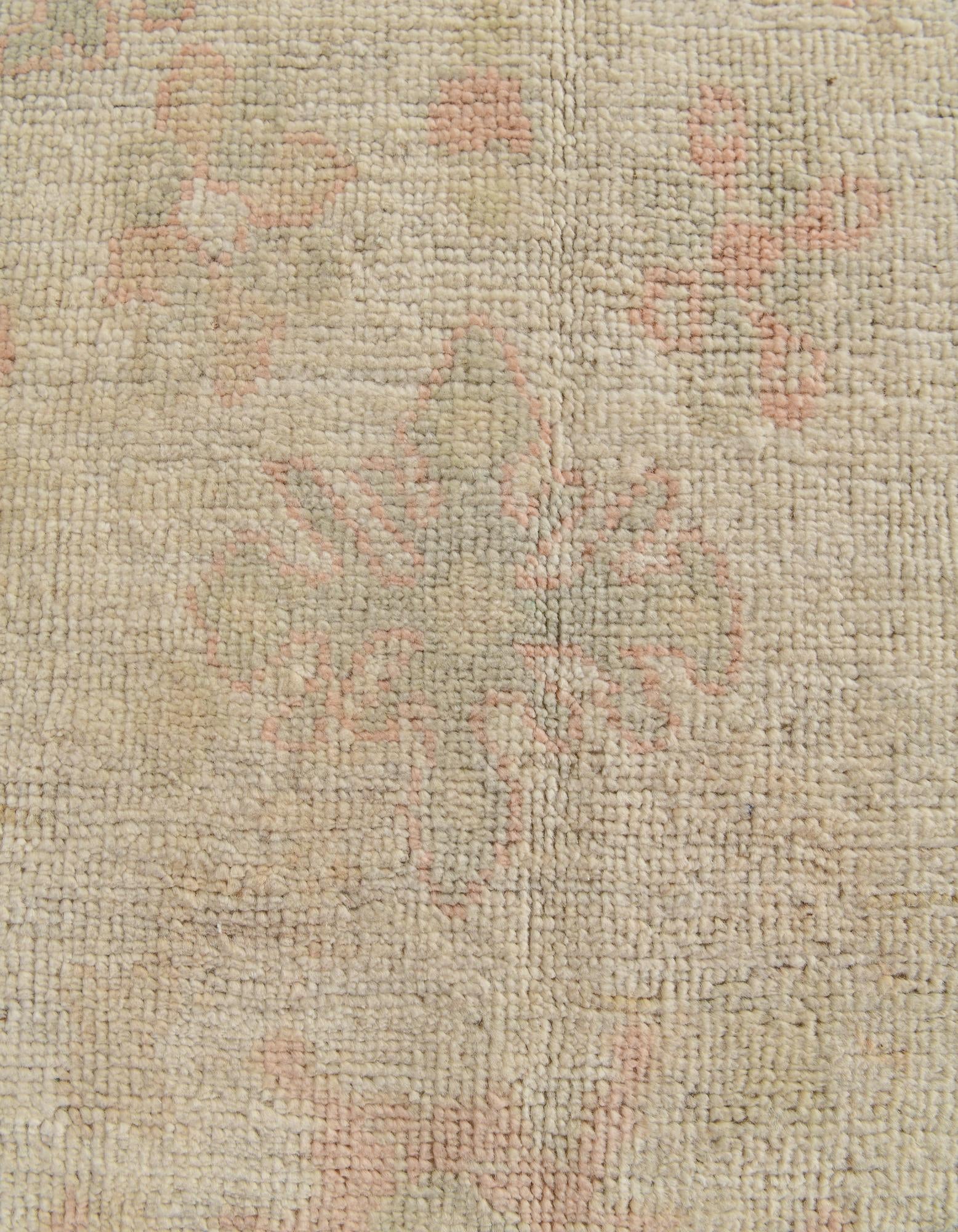 4' 2 x 6' 3 Hand Knotted Oushak Wool Rug