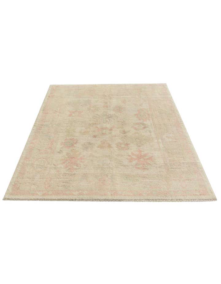 4' 2 x 6' 3 Hand Knotted Oushak Wool Rug