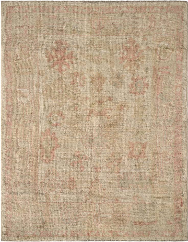 Detail image of 4' 2 x 6' 3 Hand Knotted Oushak Wool Rug