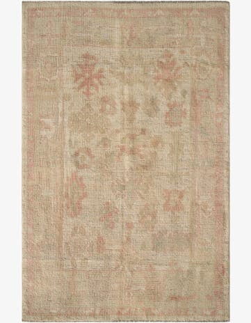 4' 2 x 6' 3 Hand Knotted Oushak Wool Rug