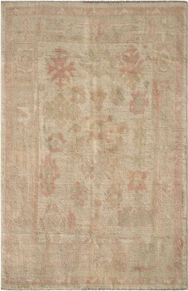 4' 2 x 6' 3 Hand Knotted Oushak Wool Rug