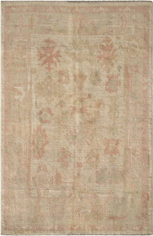 Detail image of 4' 2 x 6' 3 Hand Knotted Oushak Wool Rug