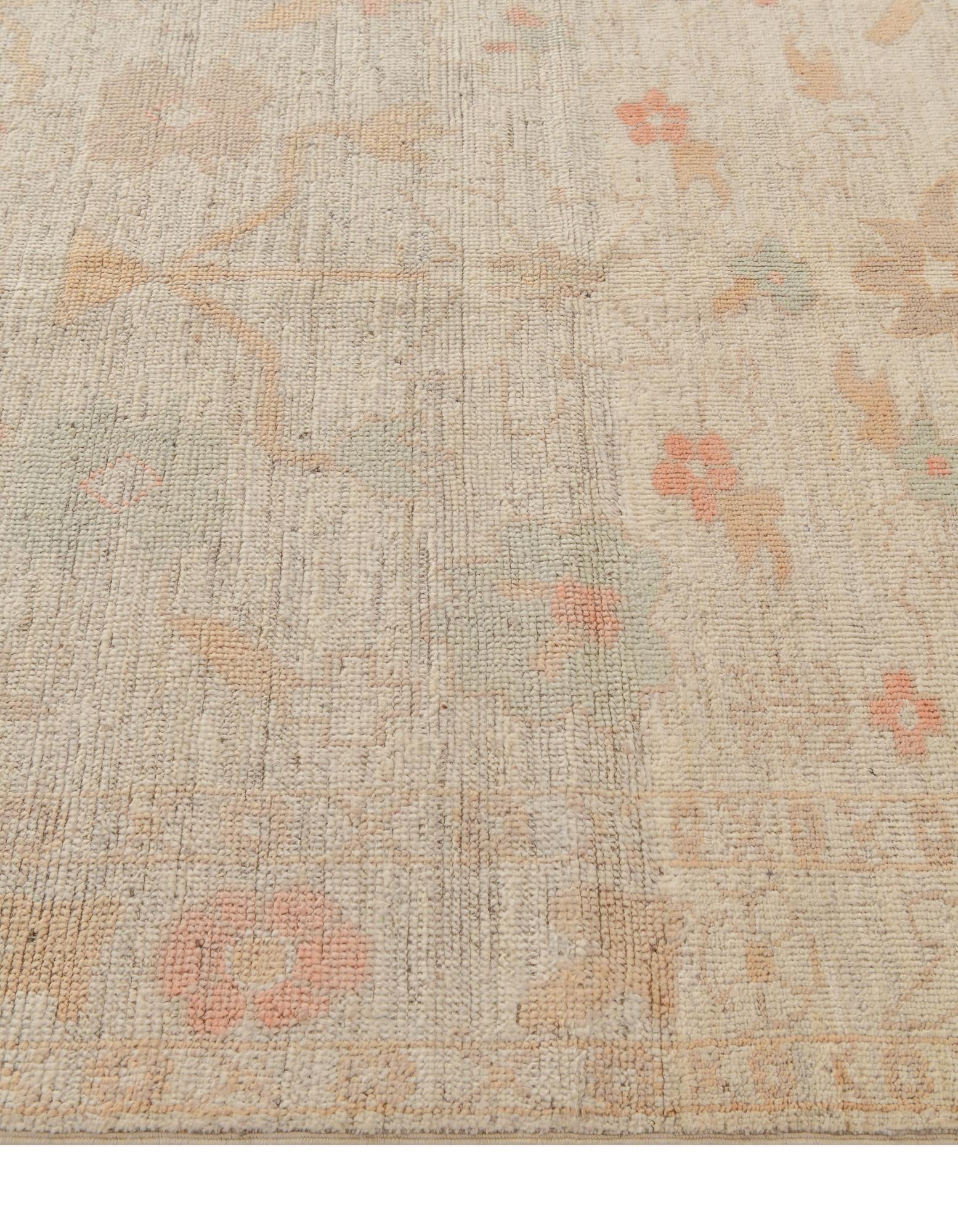 5' 2 x 6' 7 Hand Knotted Oushak Wool Rug
