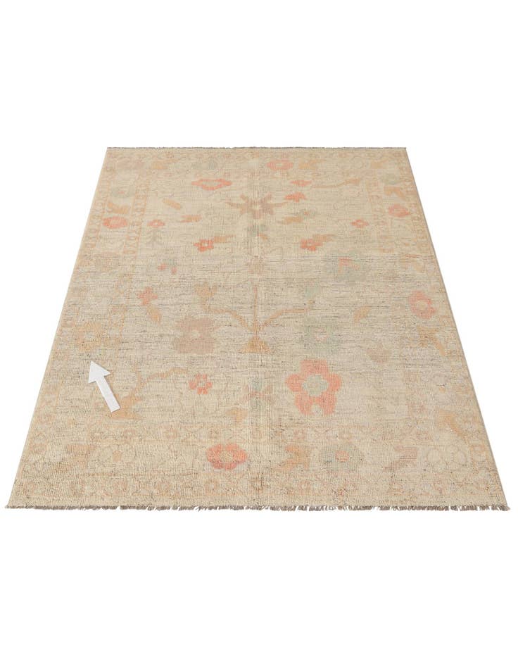 Detail image of 5' 2 x 6' 7  Hand Knotted Oushak Wool Rug