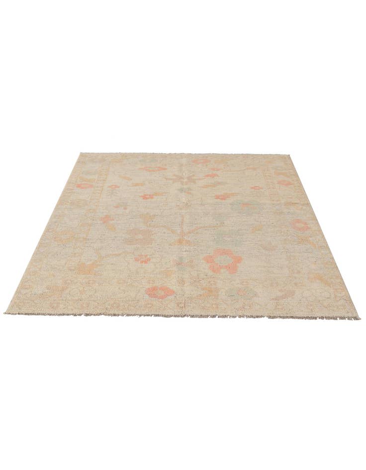 Detail image of 5' 2 x 6' 7 Hand Knotted Oushak Wool Rug