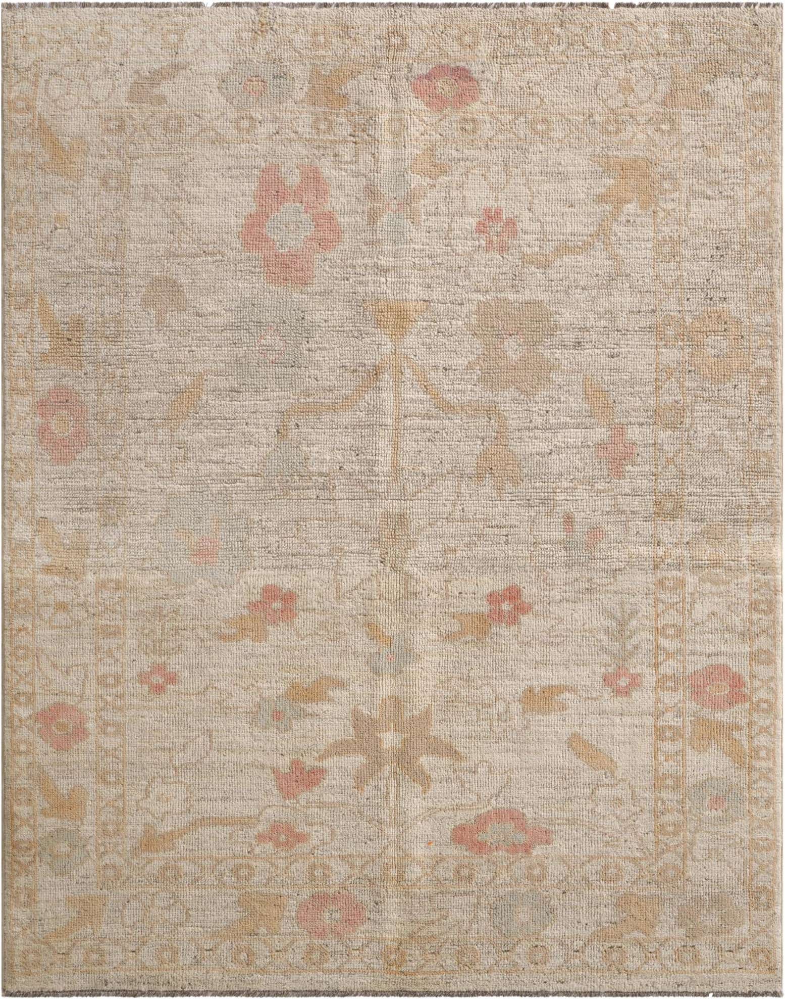 5' 2 x 6' 7 Hand Knotted Oushak Wool Rug