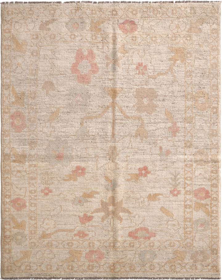 5' 2 x 6' 7 Hand Knotted Oushak Wool Rug