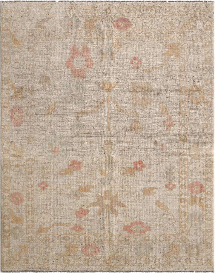5' 2 x 6' 7 Hand Knotted Oushak Wool Rug