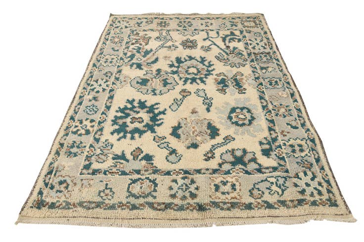 Detail image of 5' 2 x 7' 2 Hand Knotted Oushak Wool Rug