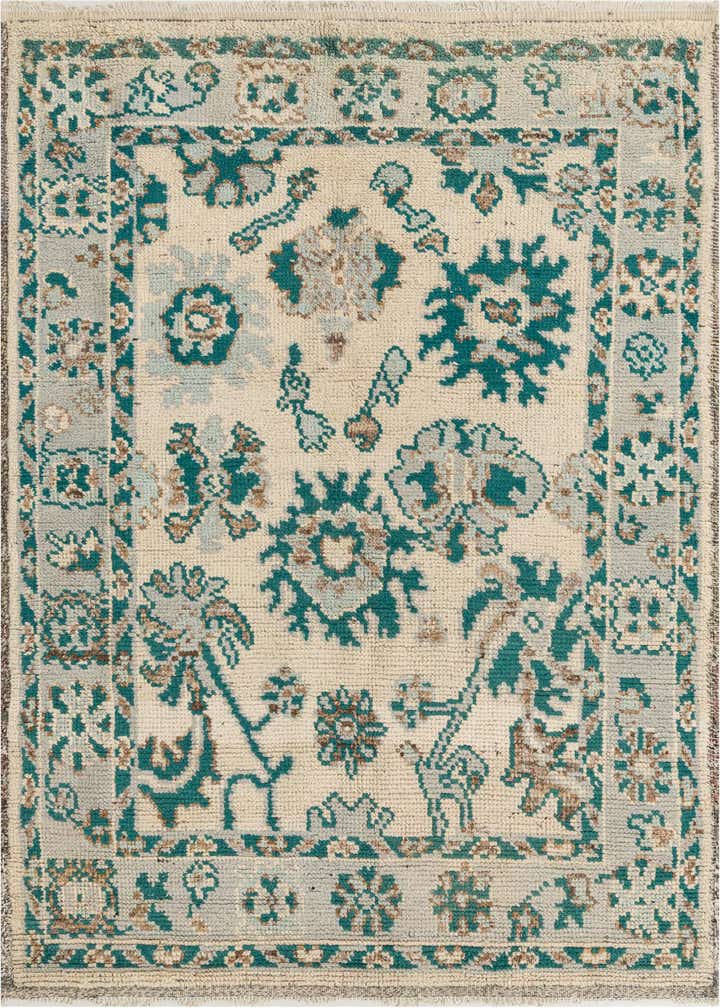 5' 2 x 7' 2 Hand Knotted Oushak Wool Rug
