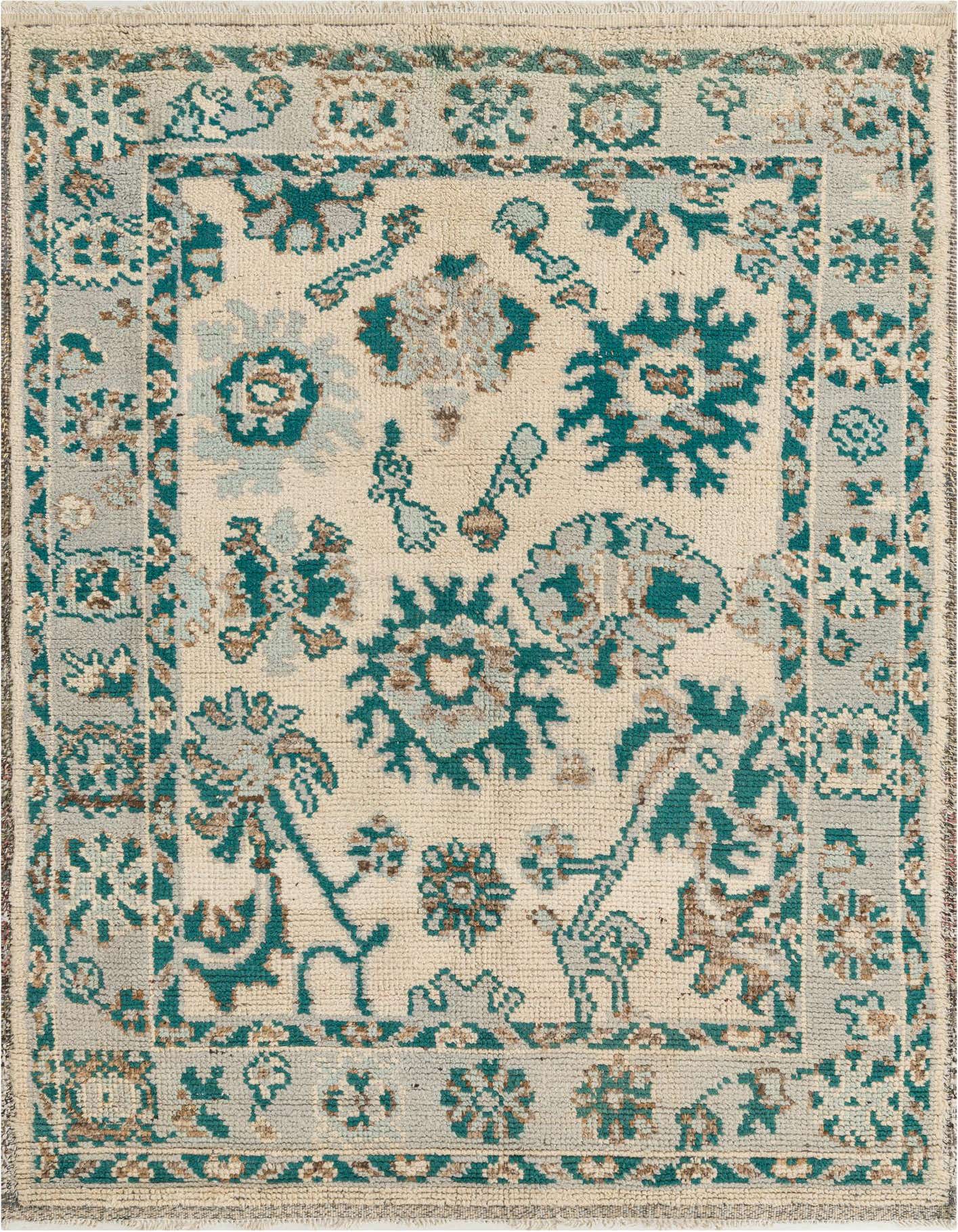 5' 2 x 7' 2 Hand Knotted Oushak Wool Rug