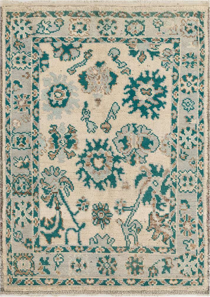 5' 2 x 7' 2 Hand Knotted Oushak Wool Rug