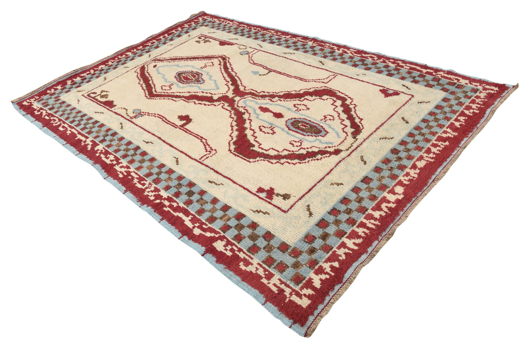 6' 2 x 9' 1 Hand Knotted Oushak Wool Rug