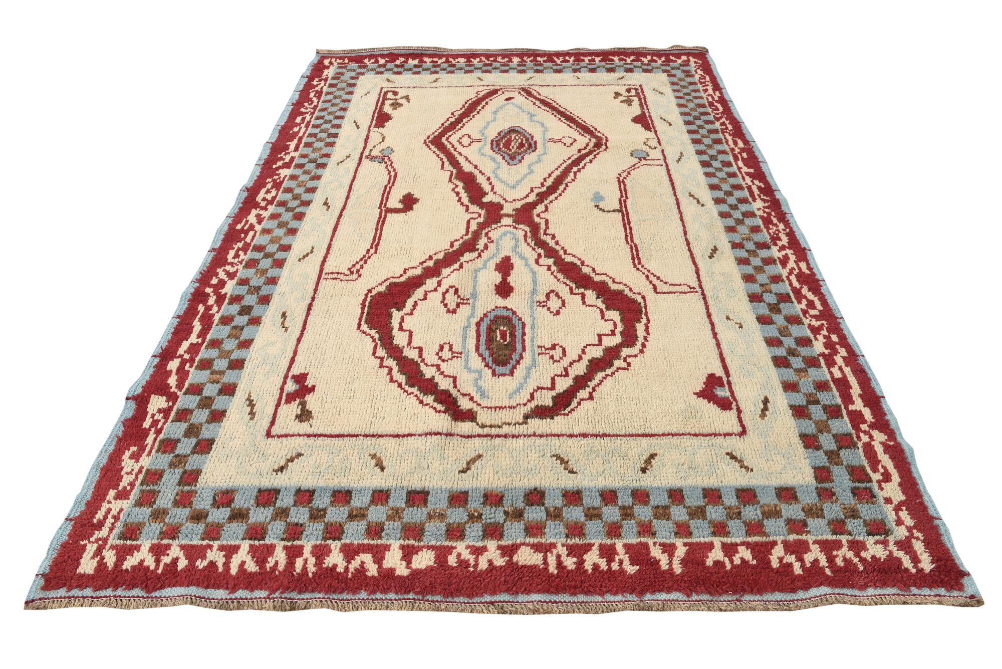 6' 2 x 9' 1 Hand Knotted Oushak Wool Rug