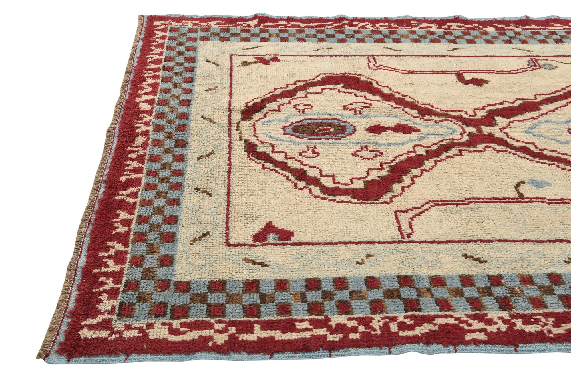 6' 2 x 9' 1 Hand Knotted Oushak Wool Rug