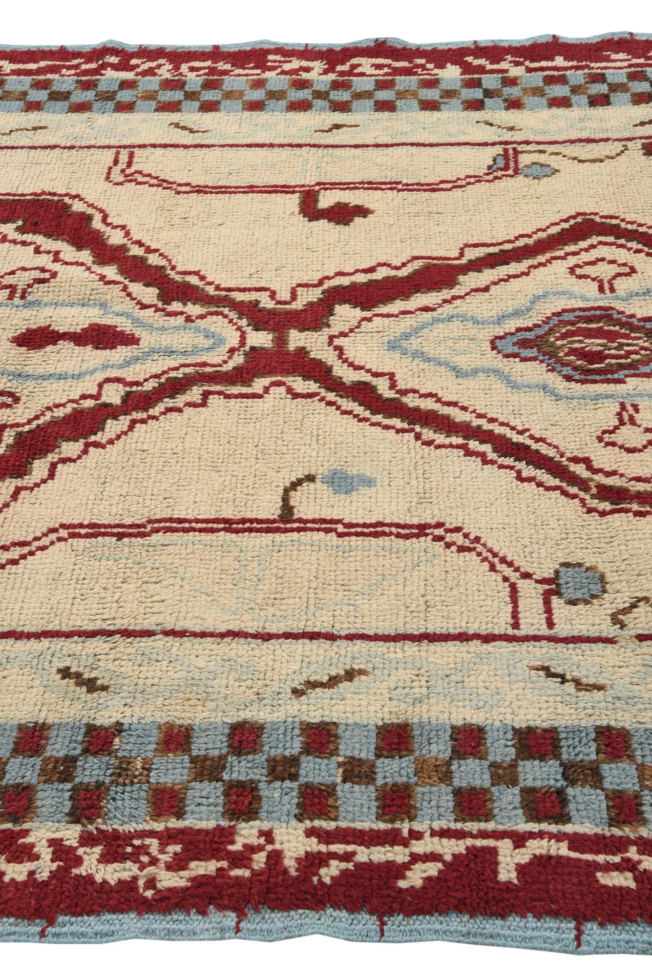 6' 2 x 9' 1 Hand Knotted Oushak Wool Rug
