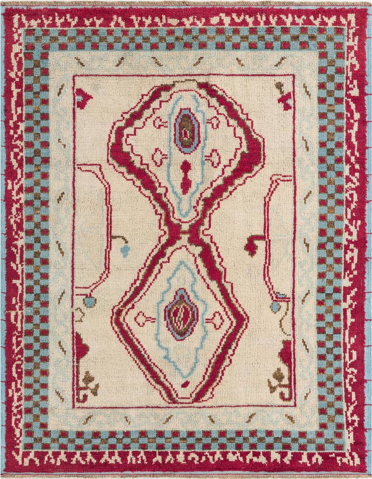 Detail image of 6' 2 x 9' 1 Hand Knotted Oushak Wool Rug