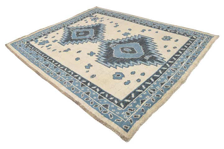8' x 9' 9 Hand Knotted Oushak Wool Rug