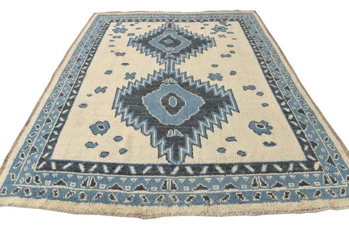 8' x 9' 9 Hand Knotted Oushak Wool Rug
