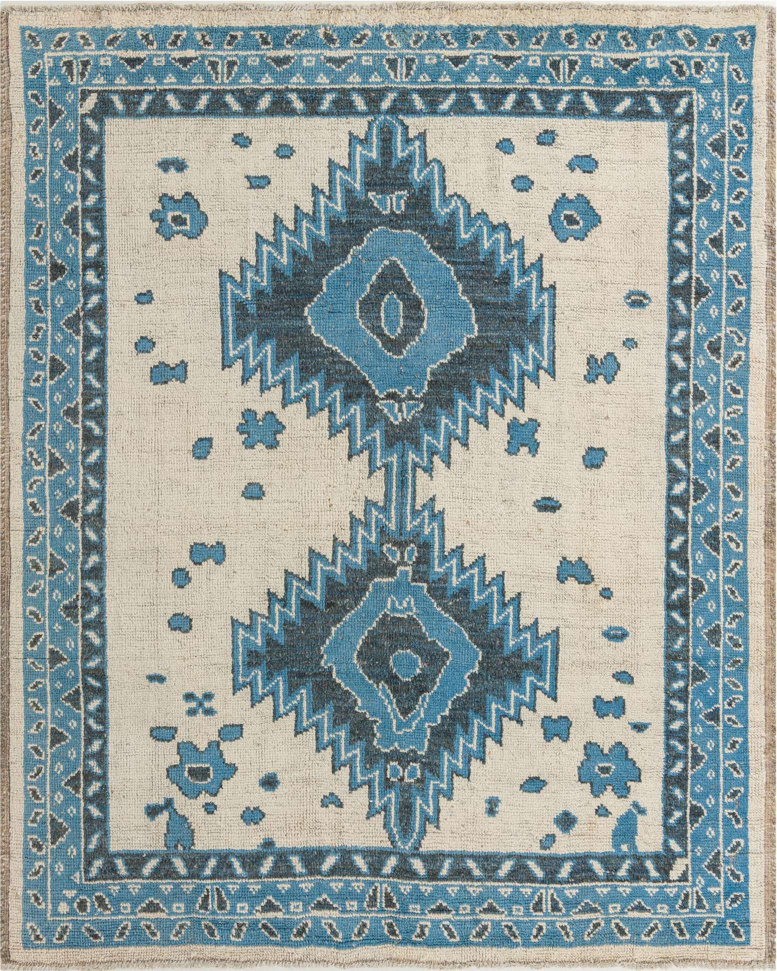 8' x 9' 9 Hand Knotted Oushak Wool Rug