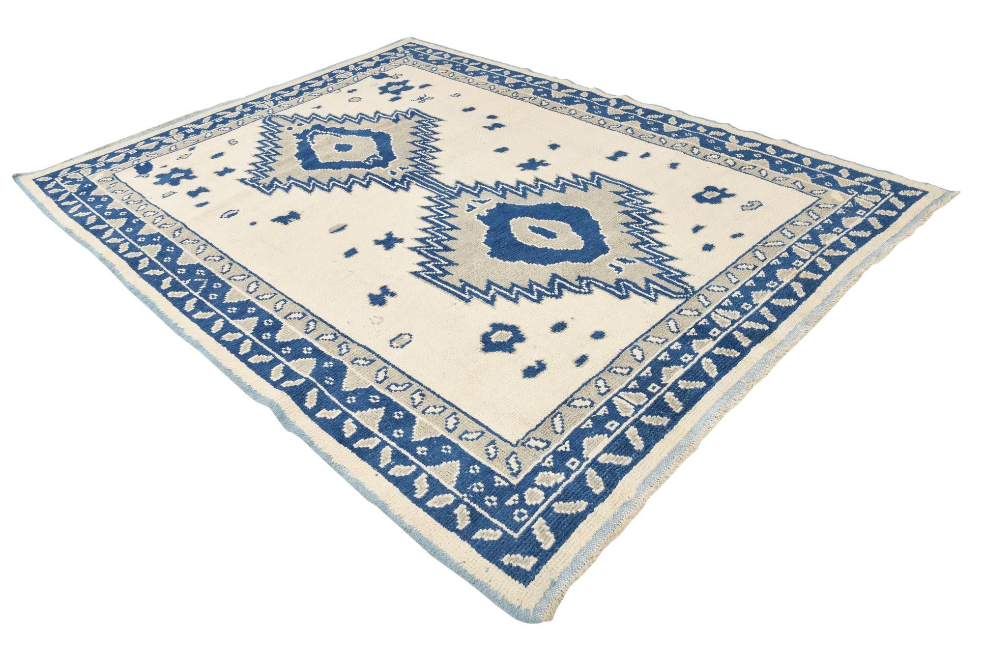 7' 10 x 10' 4 Hand Knotted Oushak Wool Rug