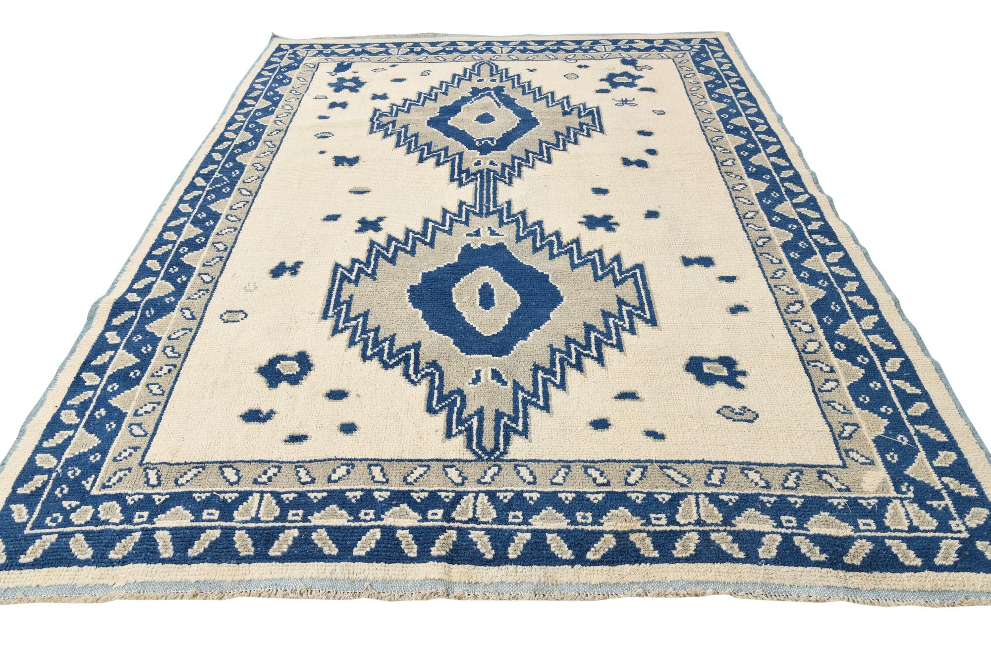 7' 10 x 10' 4 Hand Knotted Oushak Wool Rug