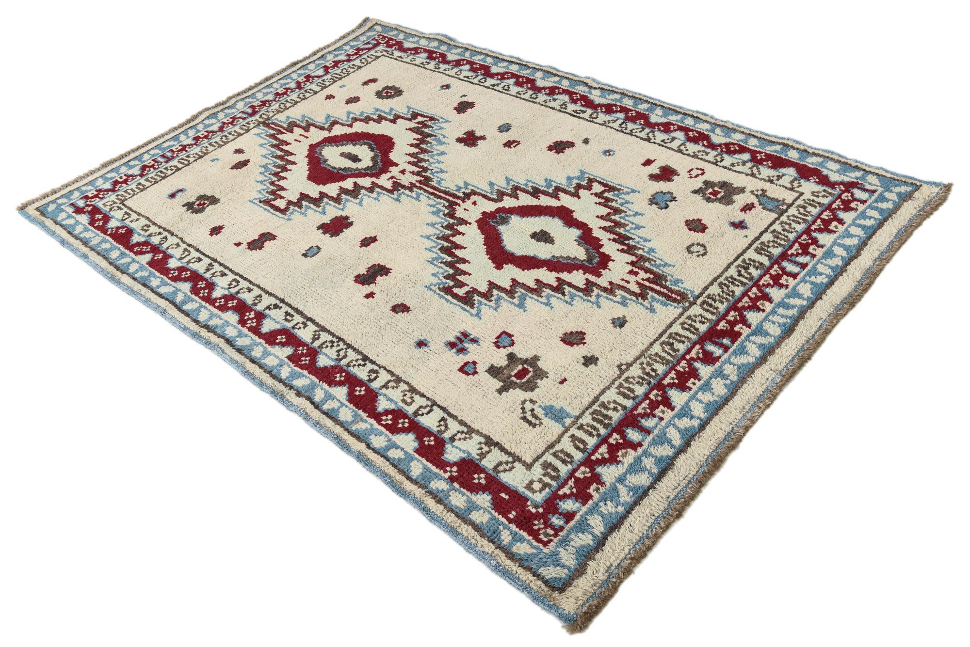 5' x 7' 2 Hand Knotted Oushak Wool Rug