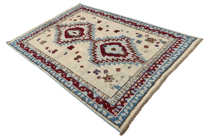 5' 1 x 7' 8 Hand Knotted Oushak Wool Rug