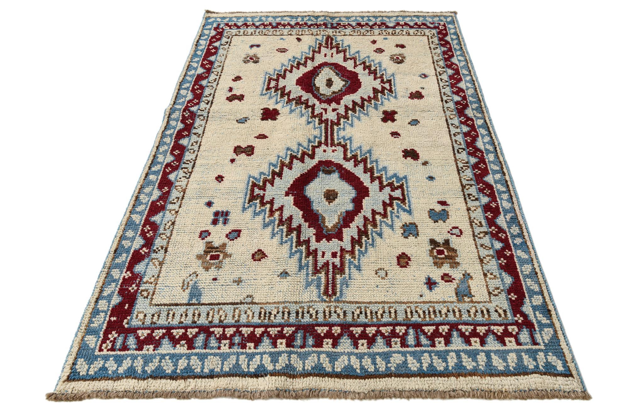 5' 1 x 7' 8 Hand Knotted Oushak Wool Rug