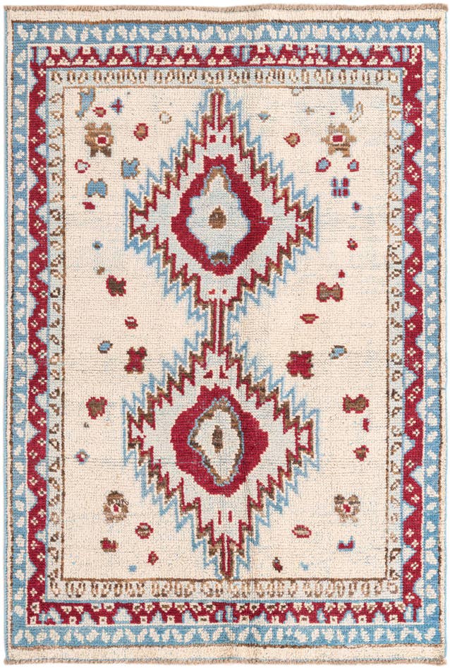 Detail image of 5' 1 x 7' 8 Hand Knotted Oushak Wool Rug