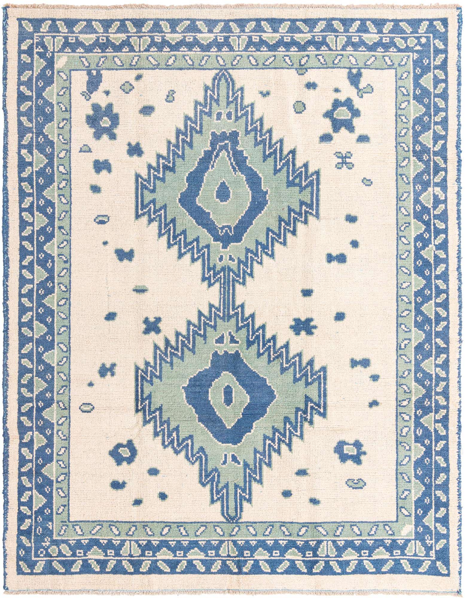 8' x 10' Hand Knotted Oushak Wool Rug